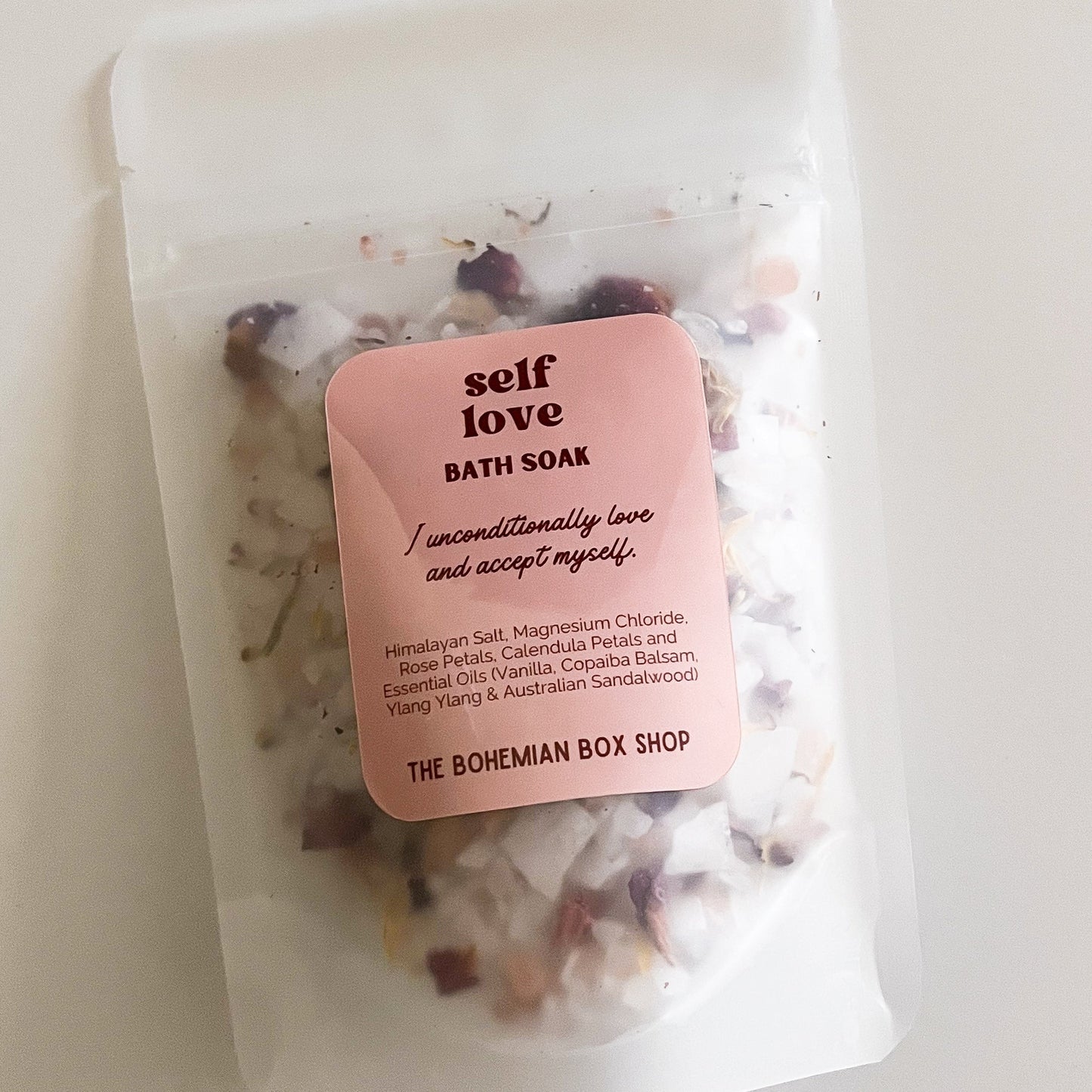 Self love bath soak with affirmation