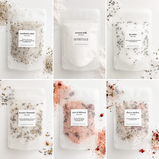 Assorted Bath Soak Packets - Natural Bath Salts Made With Essential Oils and Dried Botanicals