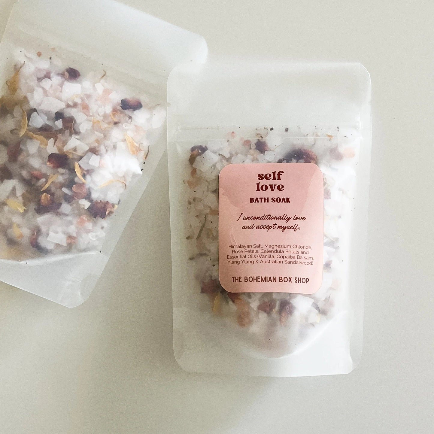 Self love bath soak with affirmation