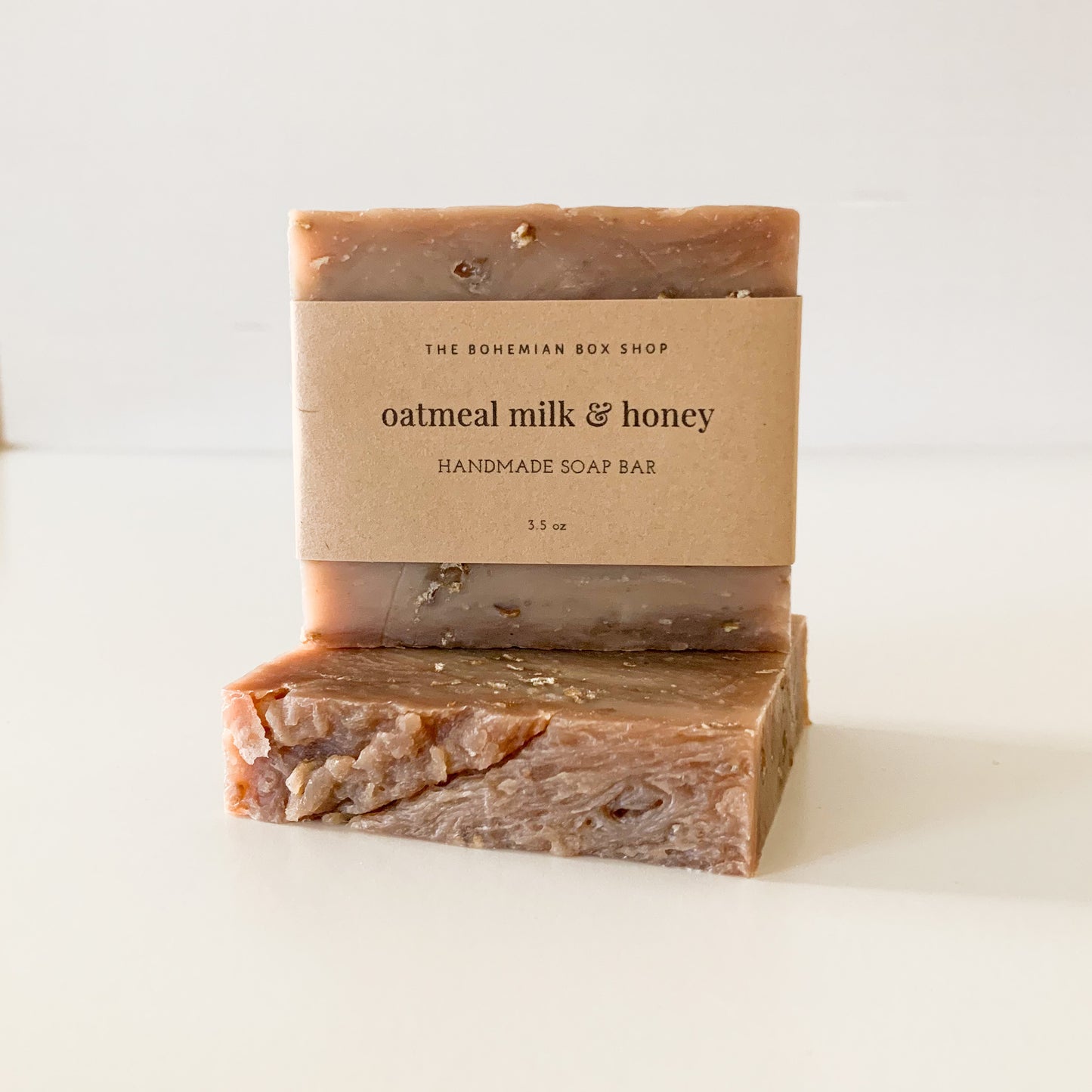 oatmeal and honey soap 3.5oz with brown Kraft label.