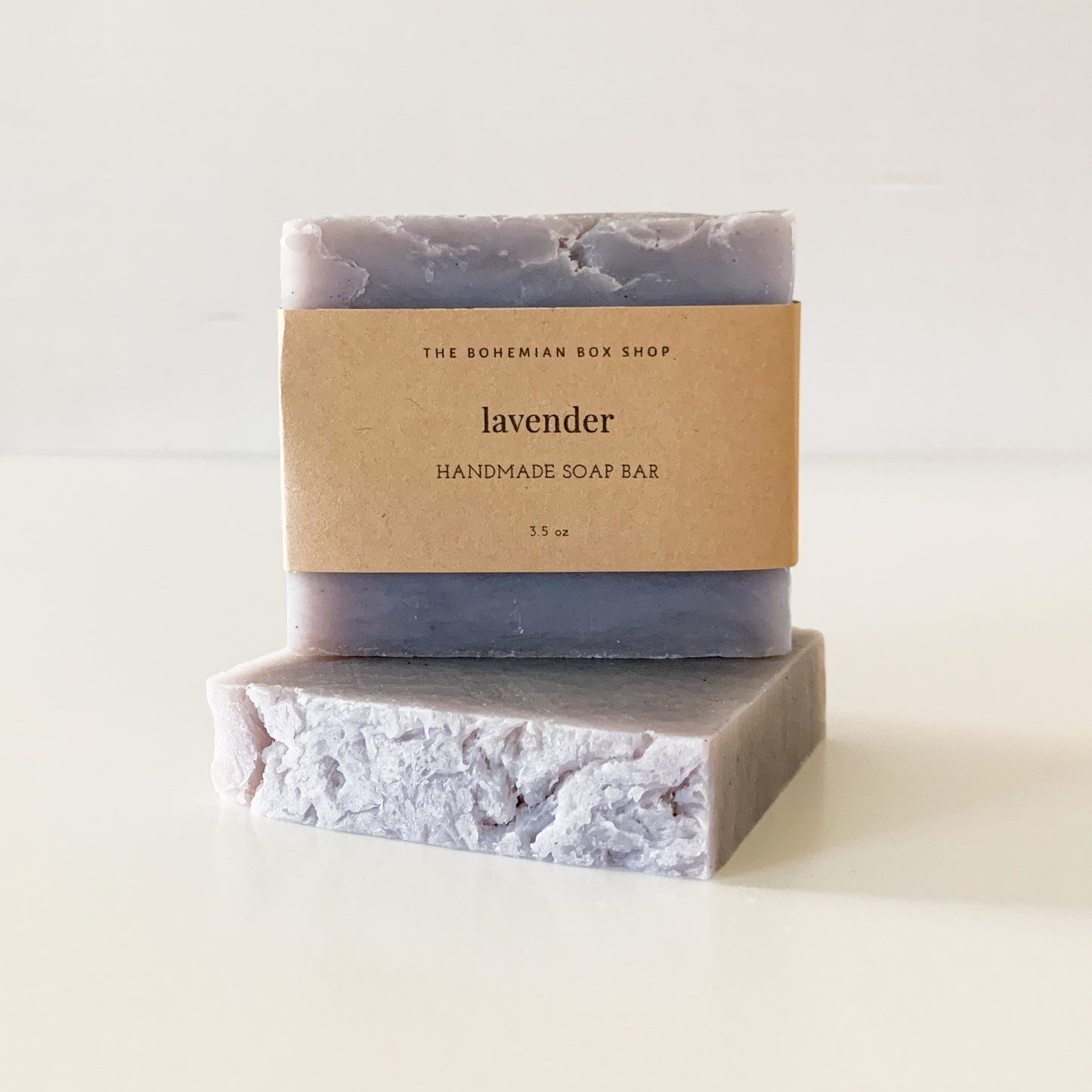 lavender soap 3.5oz with brown Kraft label.