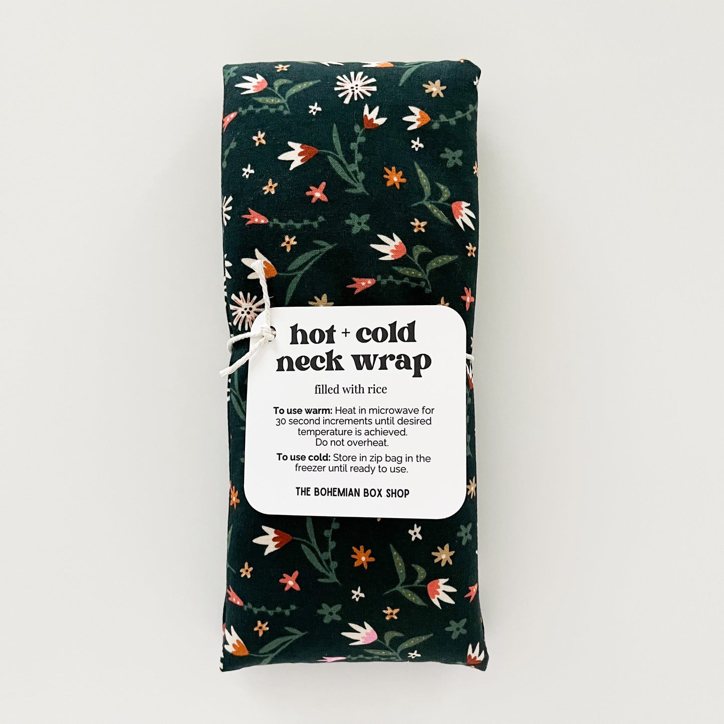 Hot and Cold Neck Wrap - Dark Green Floral