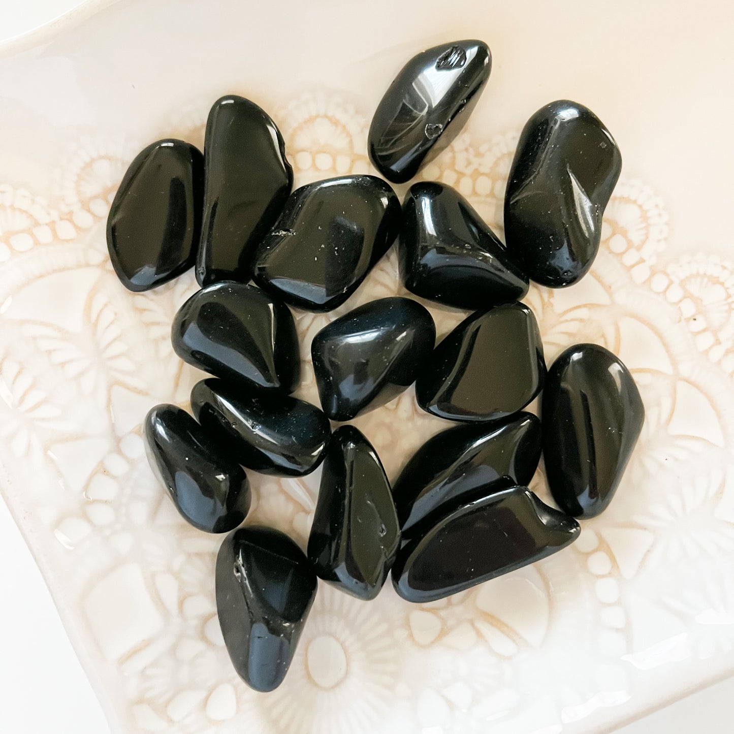 black obsidian crystals
