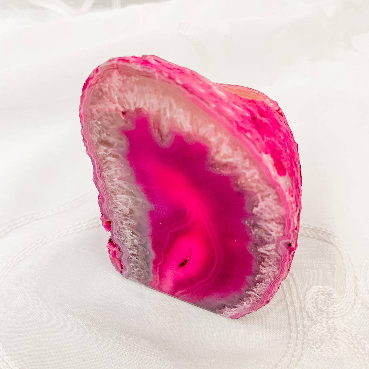 Pink Agate Candle Holder - Crystal Decor