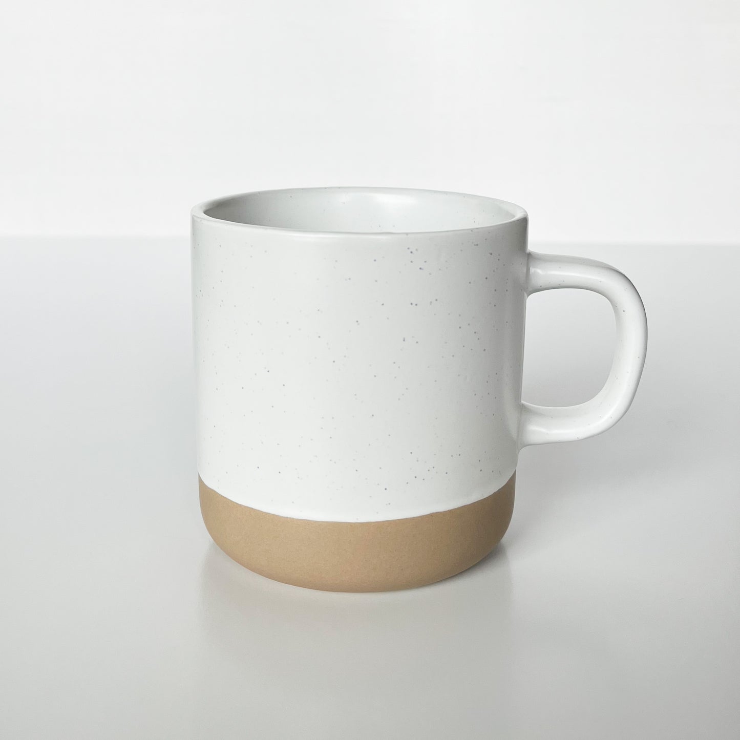 White Speckled Ceramic Mug With Neutral Clay Bottom - Boho Mugs - Customizable Care Packages