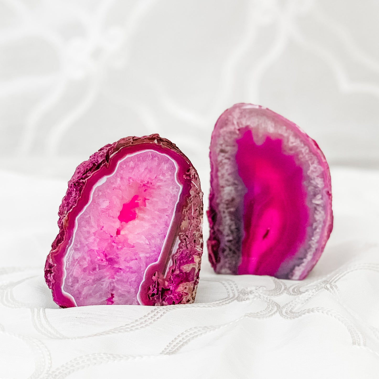 Pink Agate Candle Holder - Crystal Decor
