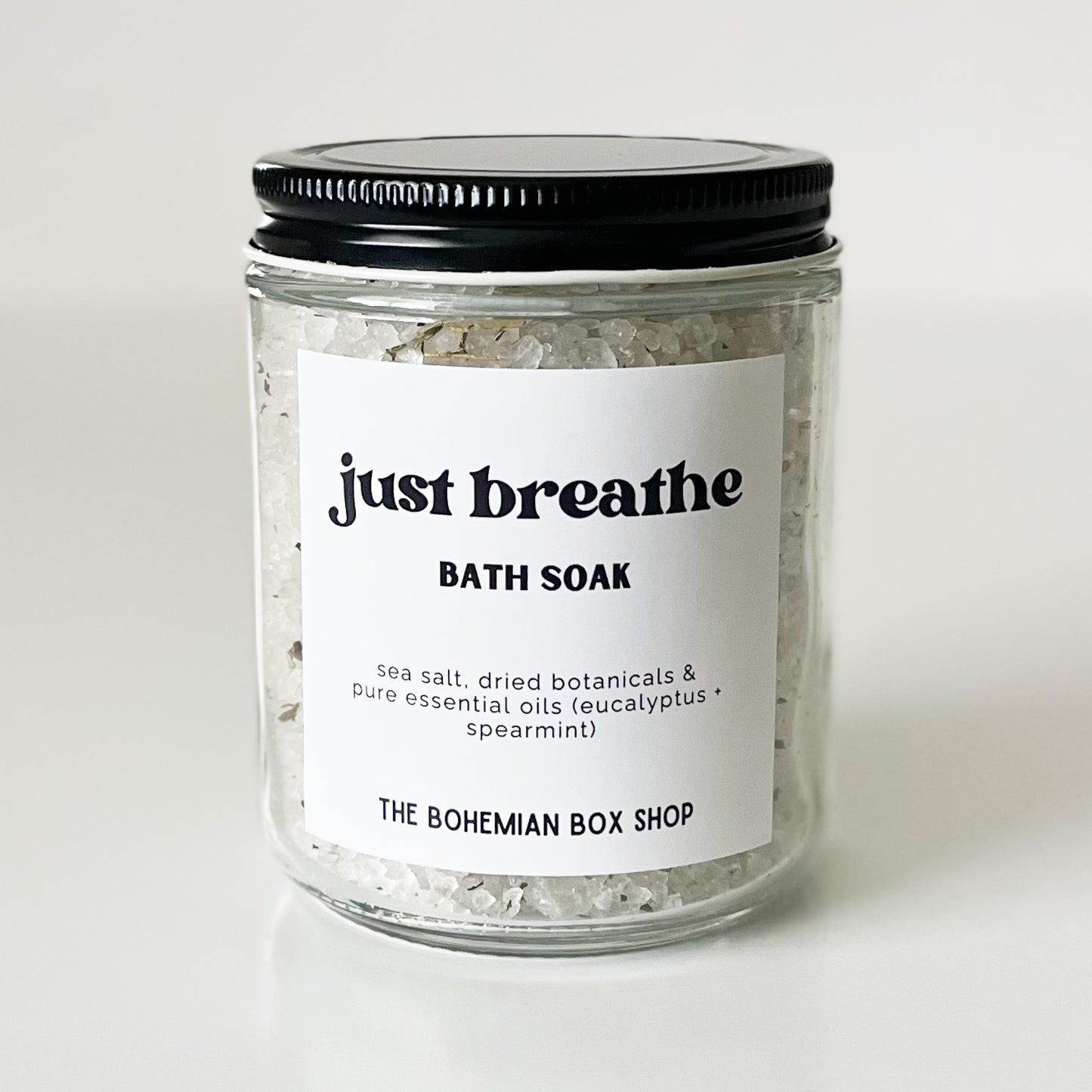 Just Breathe - Eucalyptus Mint Bath Soak 8oz Glass Jar