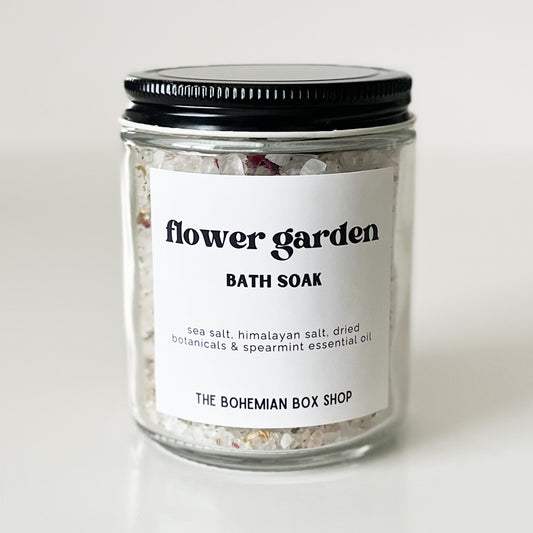 Flower Garden Bath Soak 8oz Glass Jar
