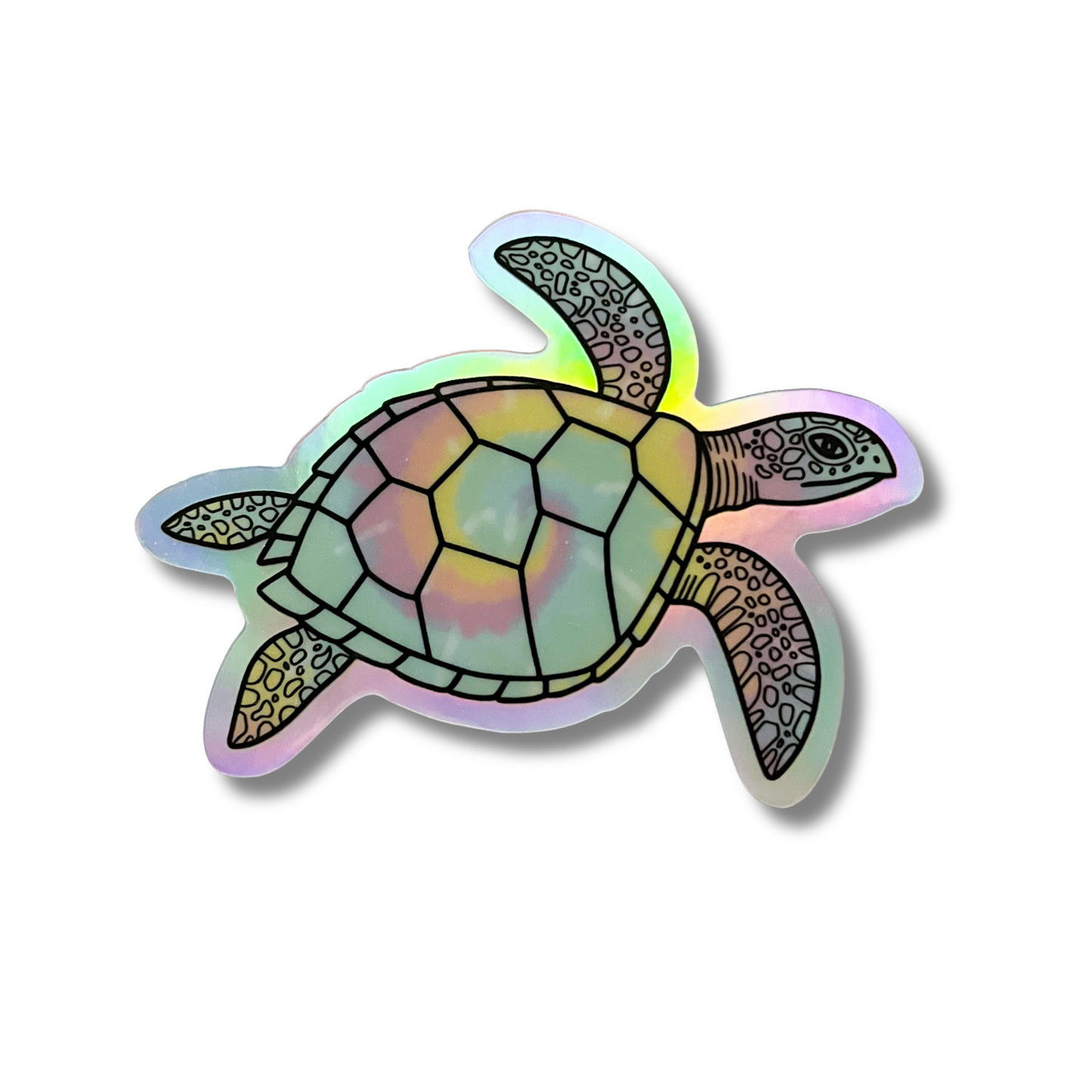 Holographic Tie Dye Sea Turtle Sticker