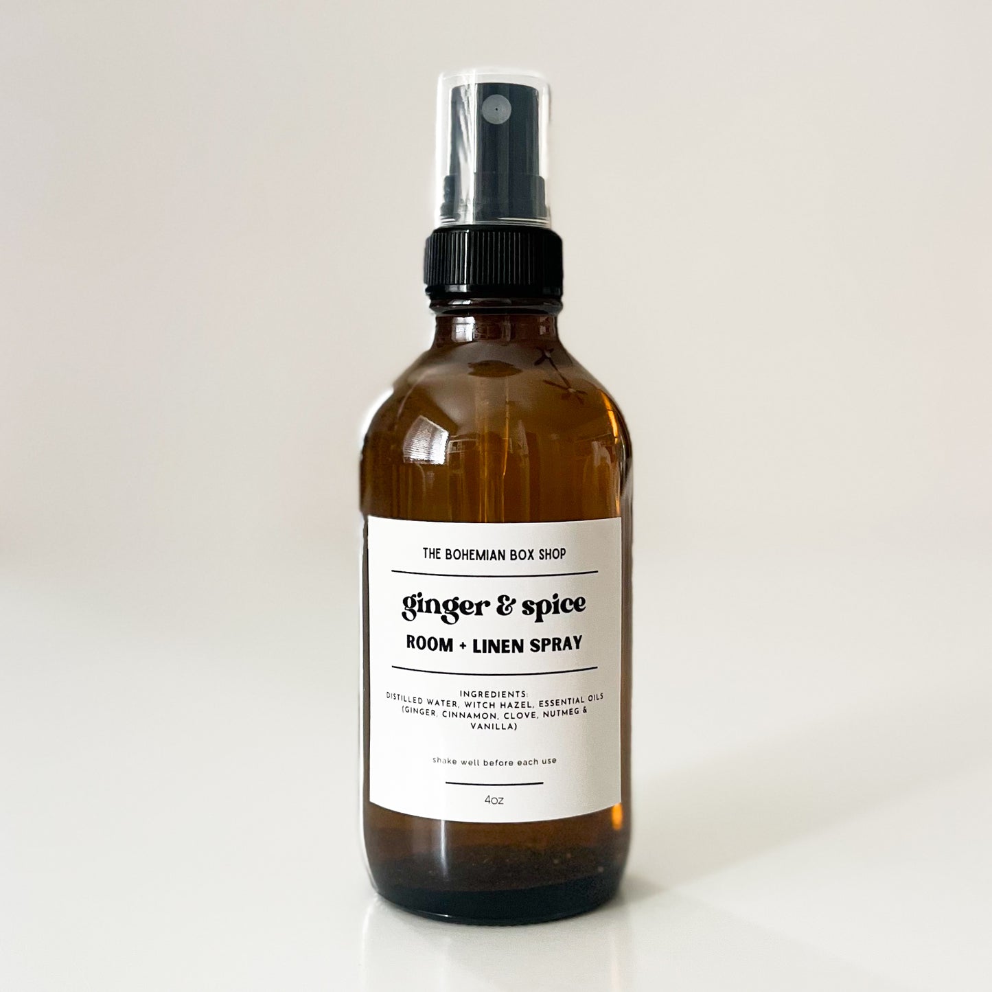 Ginger and Spice Essential Oil Room and Linen Spray 4oz