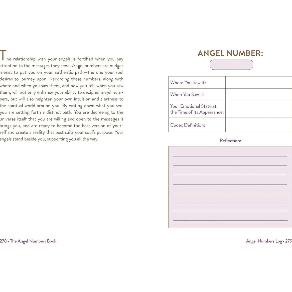 Page inside the angel numbers book.