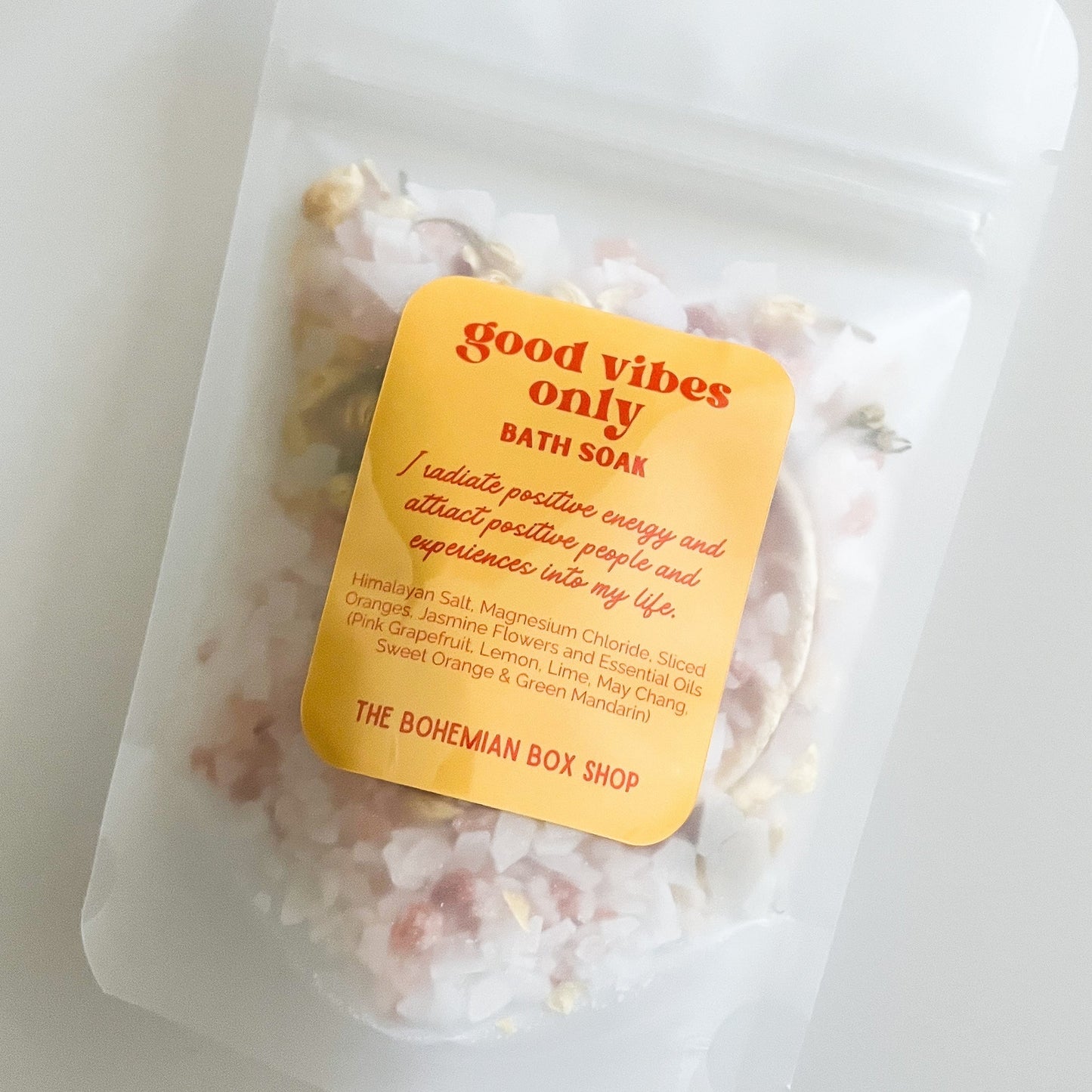 Good Vibes Only Bath Soak With Affirmation / Bath Salts For Attracting Positive Energy, Healing Energy, High Vibrations