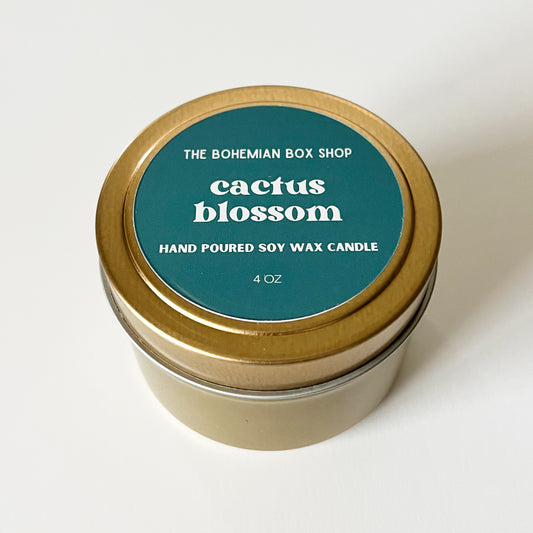 Cactus Blossom 4oz Gold Tin Candle