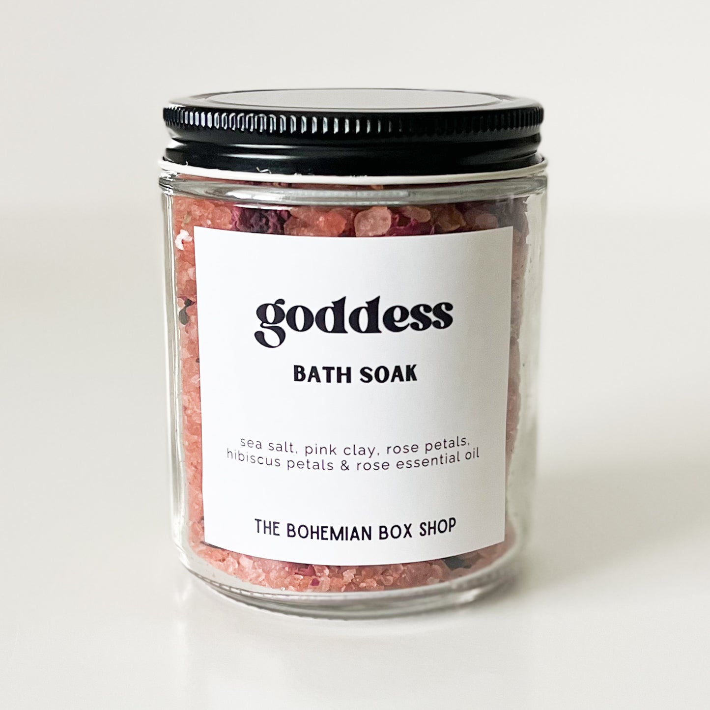 Goddess - Rose & Hibiscus Bath Soak 8oz Glass Jar