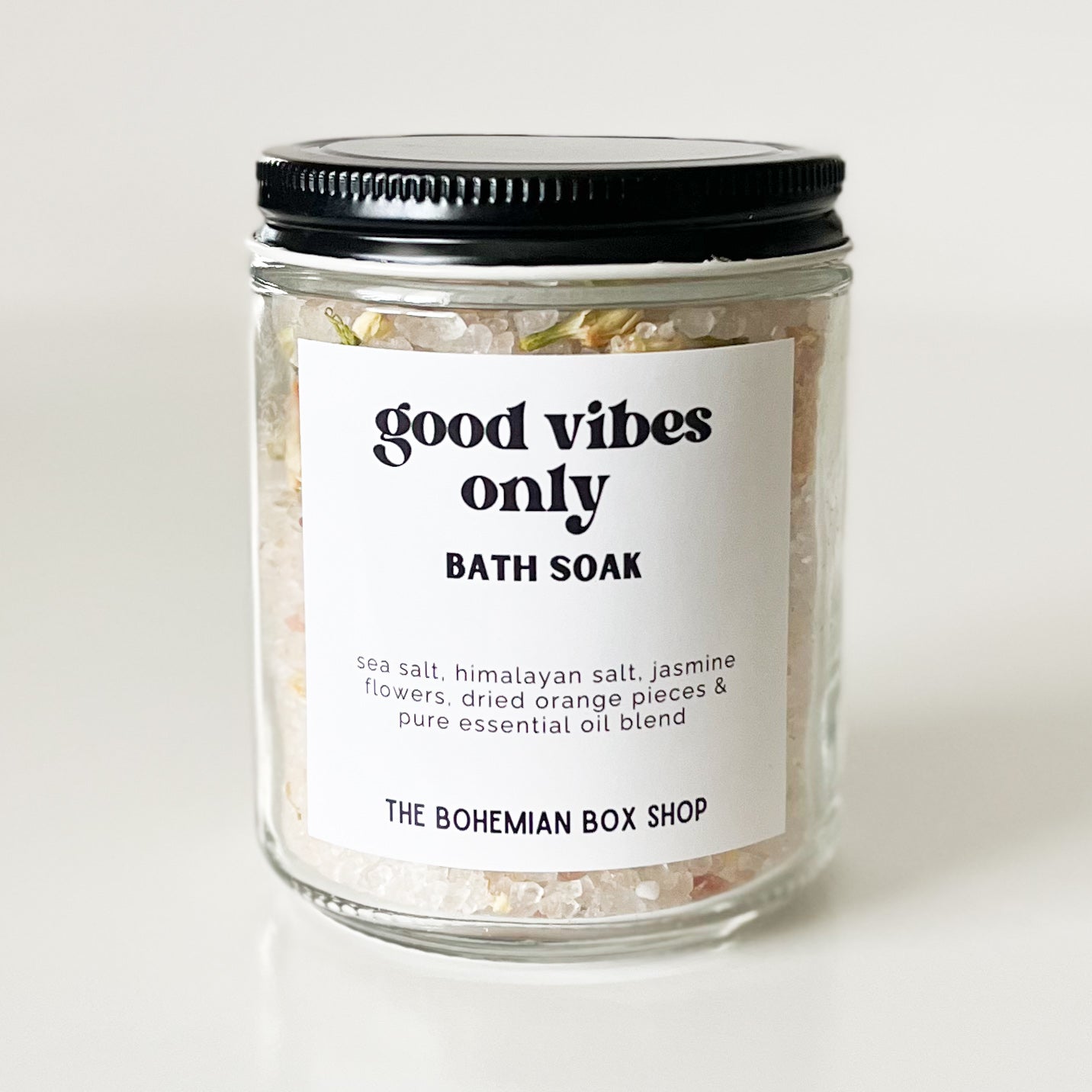 Good Vibes Only Bath Soak 8oz Glass Jar