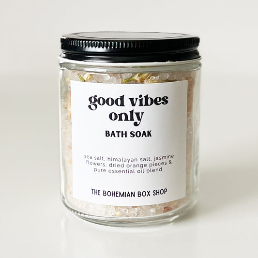 Good Vibes Only Bath Soak 8oz Glass Jar