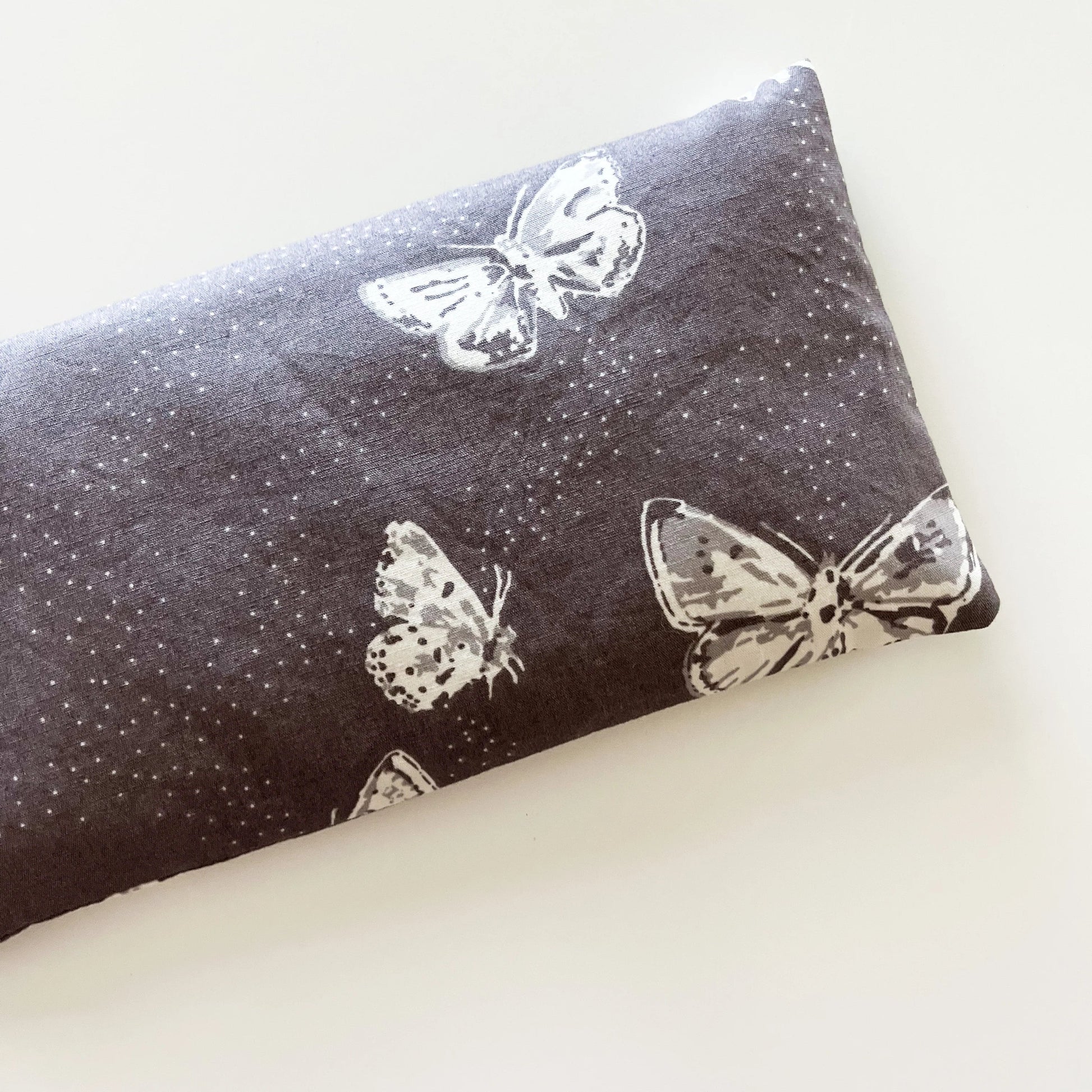 Grey butterfly lavender eye pillow