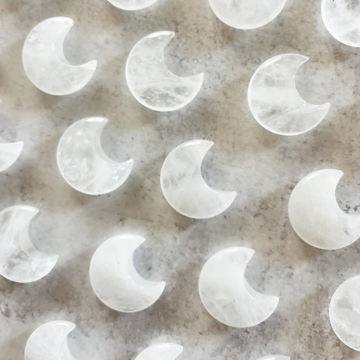Clear quartz moon crystals ￼