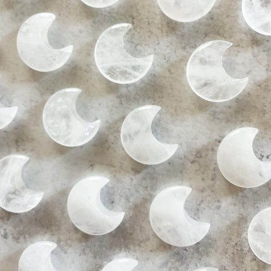 Clear quartz moon crystals ￼
