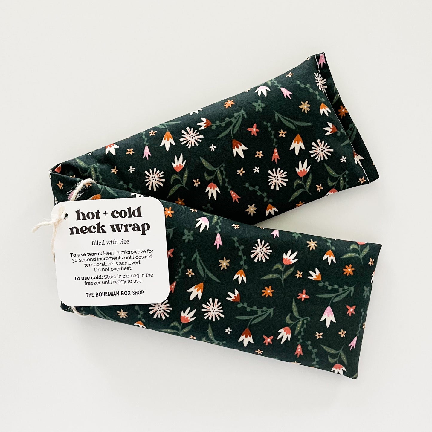 Hot and Cold Neck Wrap - Dark Green Floral
