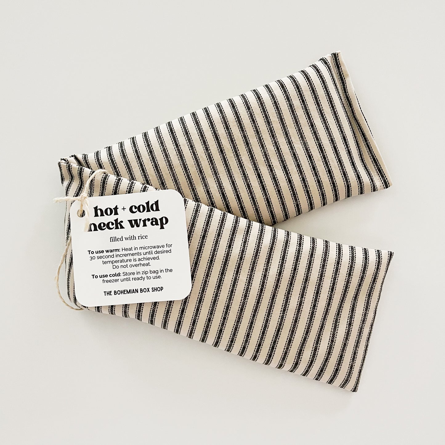 Hot and Cold Neck Wrap - Ivory & Black Stripes