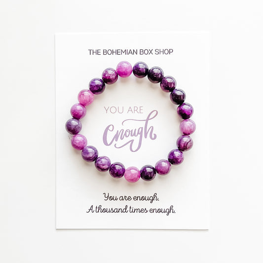 Purple Dyed Quartzite Bracelet - You Are Enough