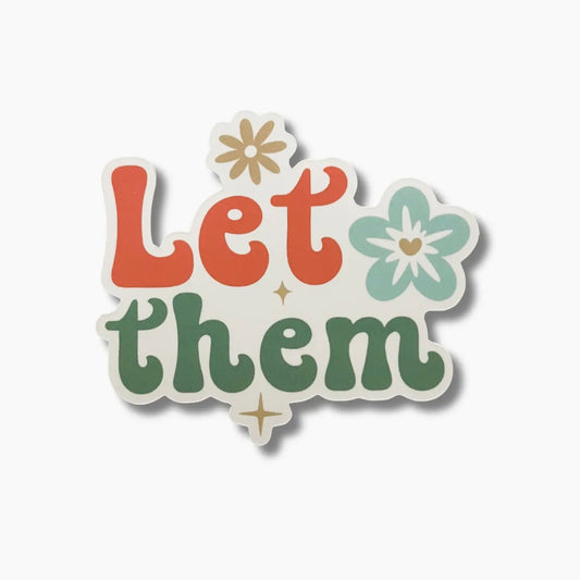 Let them boho sticker in the color orange blue and green