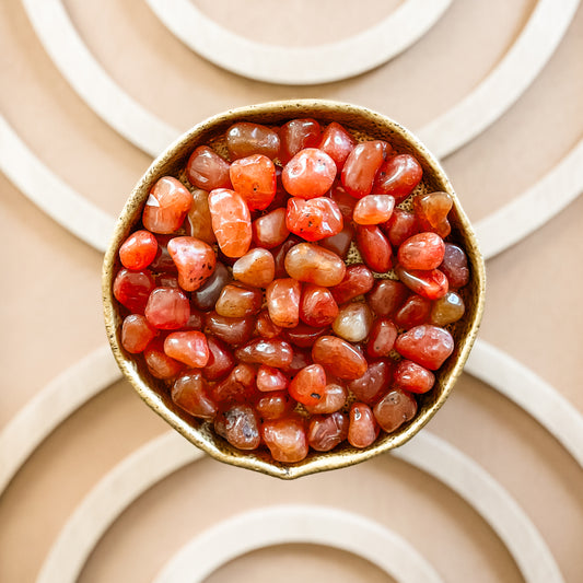 Carnelian Tumbled Stone with complementary keepsake information card