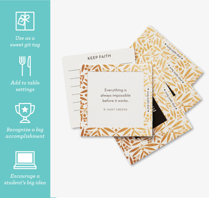 Decorative cards with motivational quotes on a white background