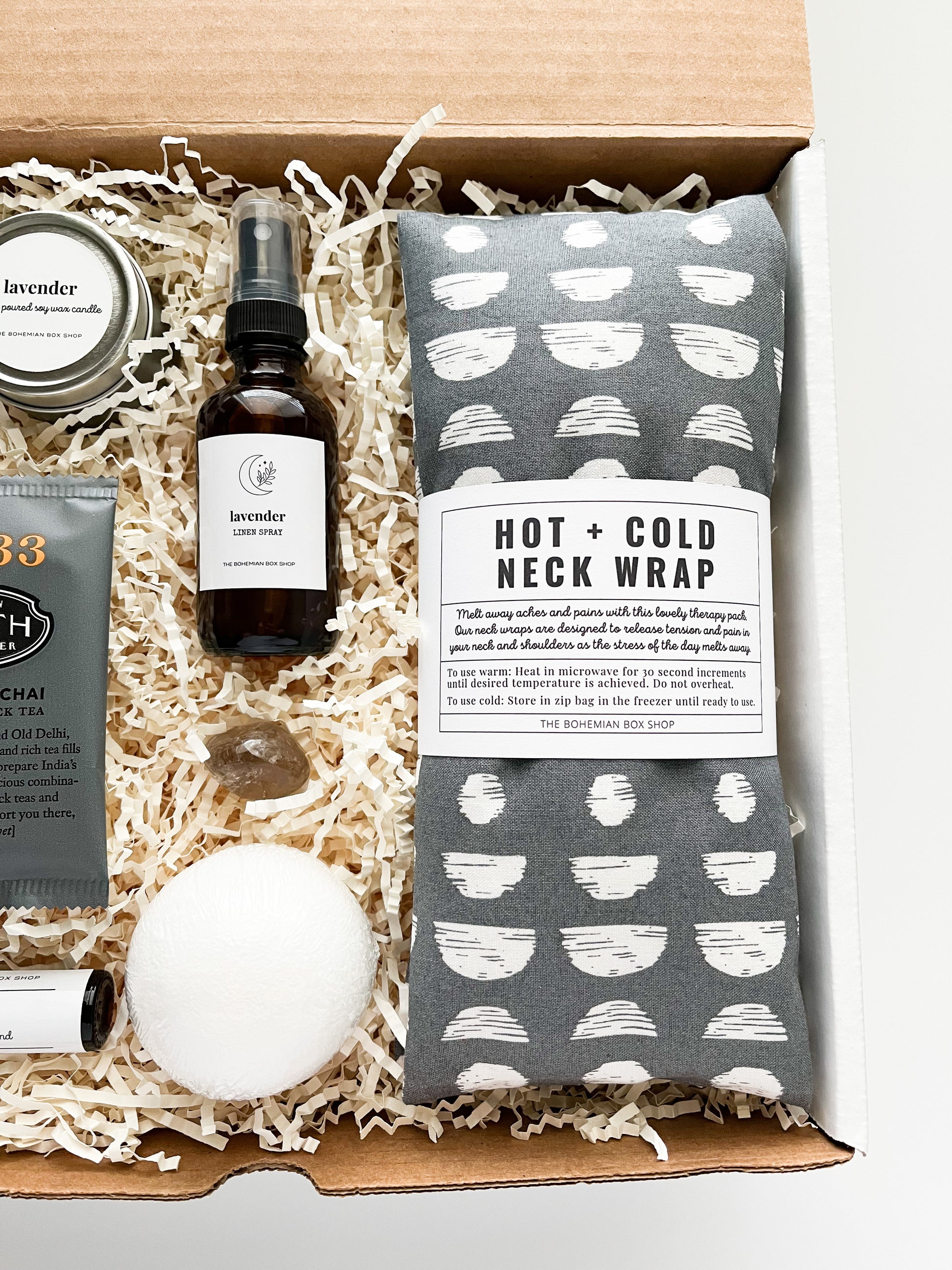 Gender Neutral Spa Gift Set - Care Package For Women or Men - Relaxati –  The Bohemian Box Shop