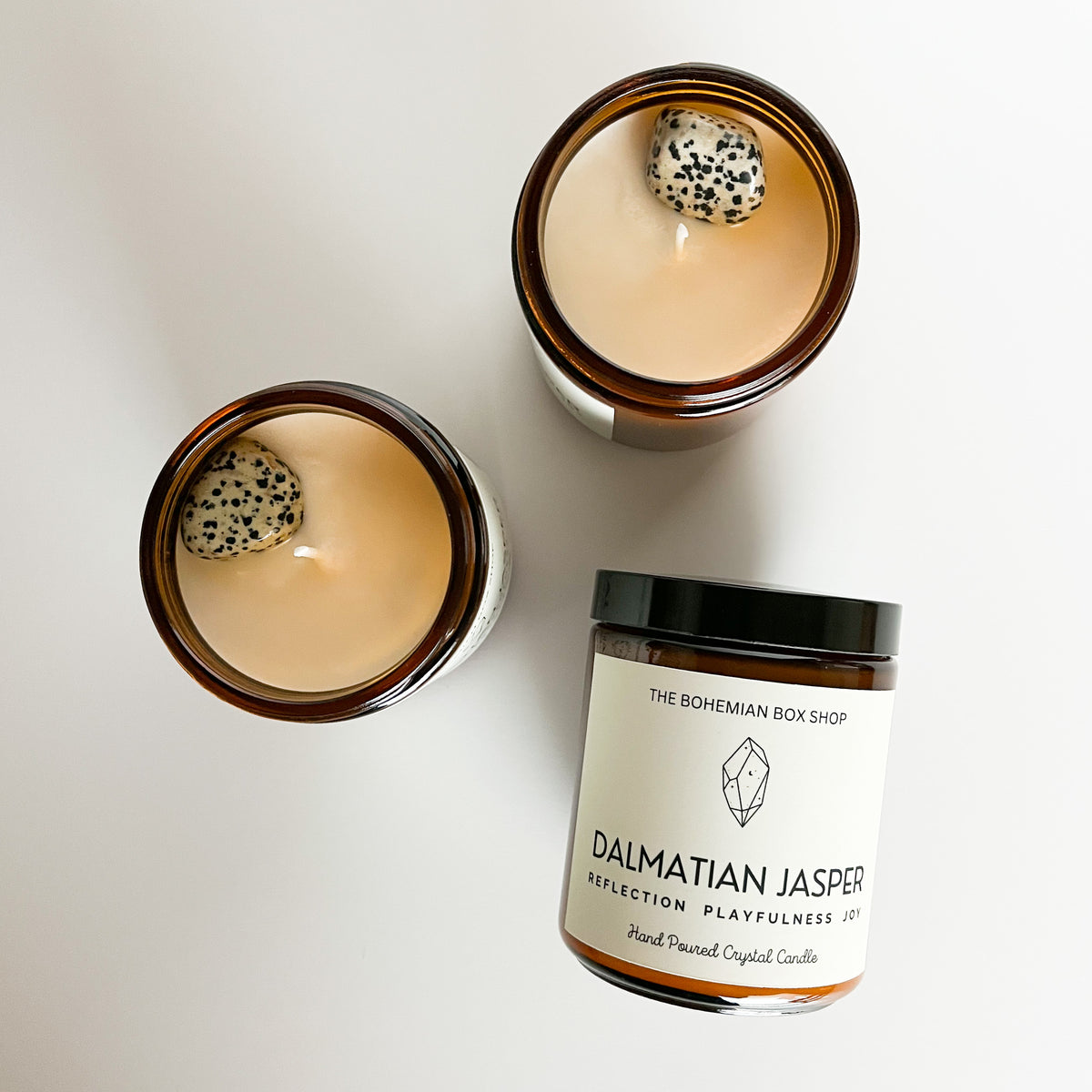 three dalmation jasper soy candles