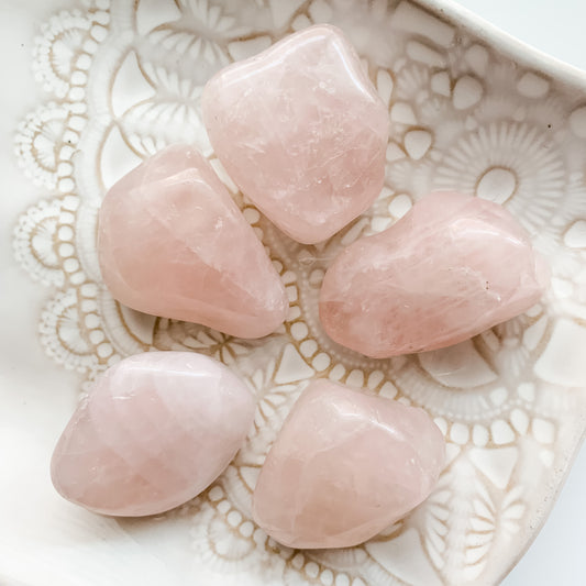 Rose Quartz crystals in assorted sizes