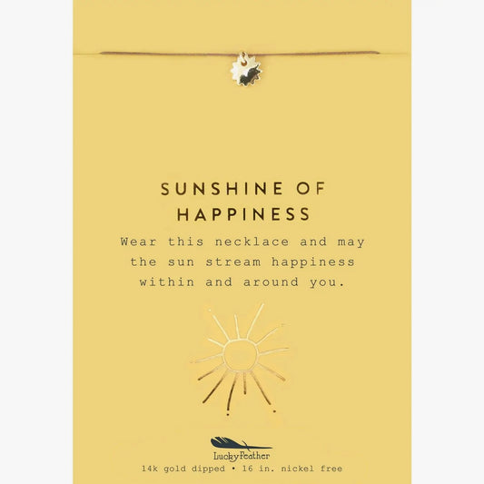 Lucky Feather Sunshine of Happiness 14k Gold Dipped Finish Necklace